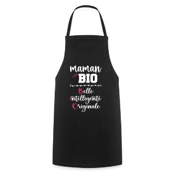Cadeau maman personnalisé humour fête des mères - Tablier de cuisine - noir - Devant - AI Model Male 185 dark (185cm)