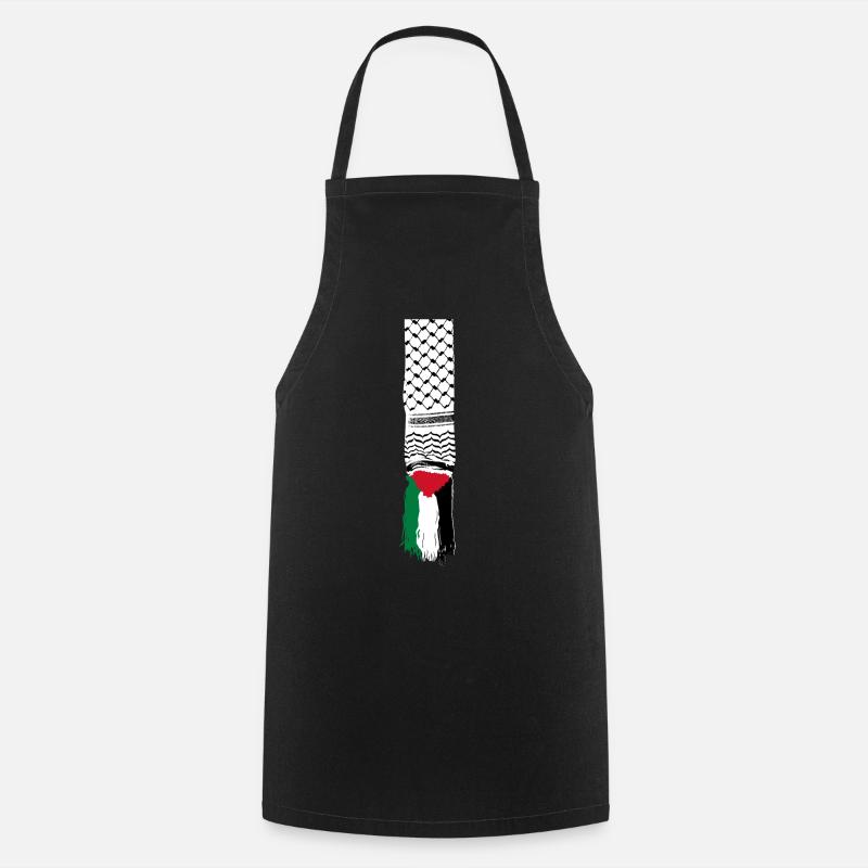 Palestinian scarf - Cooking Apron - black