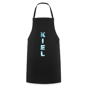 Kiel Germany City Font Skyline Home - Cooking Apron - black - Front - AI Model Male 185 dark (185cm)