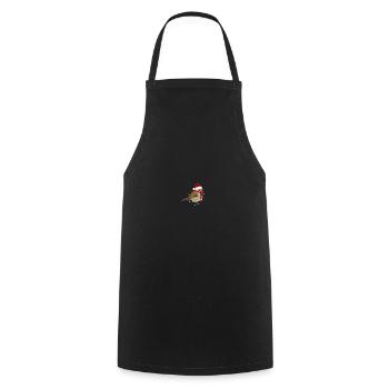 Robin String Lights Christmas Bird Cap - Cooking Apron - black - Front - AI Model Male 185 dark (185cm)