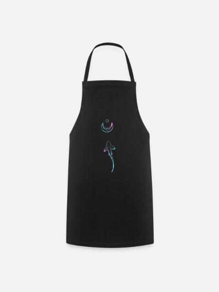Maori Shark Moon Tattoo - Gift Idea - Cooking Apron - black