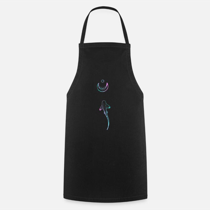 Maori Shark Moon Tattoo - Gift Idea - Cooking Apron - black