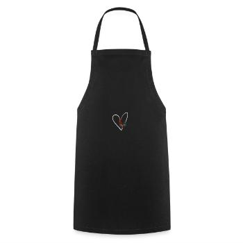 coq, cœur, oiseau, ornithologue, oiseau chanteur - Tablier de cuisine - noir - Devant - AI Model Male 185 dark (185cm)