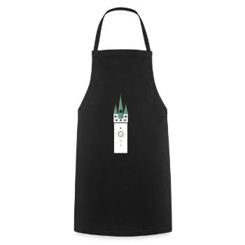 Tour de la ville de Straubing - Tablier de cuisine - noir - Devant - AI Model Male 185 dark (185cm)