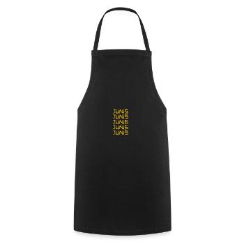 Vorname Junis - Kochschürze - Schwarz - Vorne - AI Model Male 185 dark (185cm)