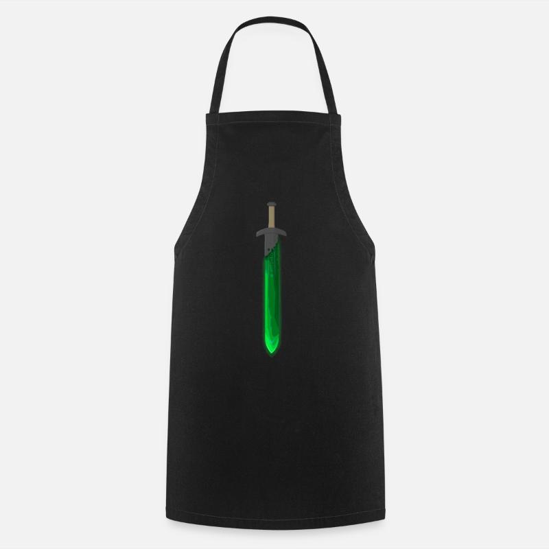 Épée runique verte - Tablier de cuisine - noir