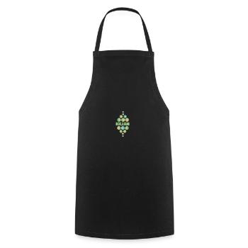 Prénom Kilian - Tablier de cuisine - noir - Devant - AI Model Male 185 dark (185cm)