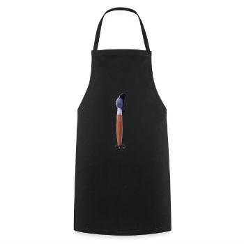 3D Paint Blush - Cooking Apron - black - Front - AI Model Male 185 dark (185cm)