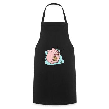 Keks Schwein - Kochschürze - Schwarz - Vorne - AI Model Male 185 dark (185cm)