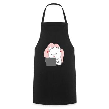 Eisbär Polarbär Laptop Tier Kawaii Chibi Niedlich - Kochschürze - Schwarz - Vorne - AI Model Male 185 dark (185cm)