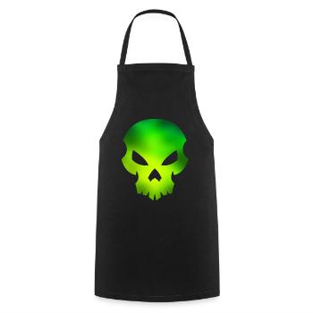 Skull green - Cooking Apron - black - Front - AI Model Male 185 dark (185cm)