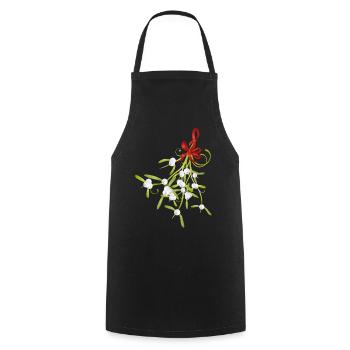 Arc de Noël au gui et aux baies de gui - Tablier de cuisine - noir - Devant - AI Model Male 185 dark (185cm)