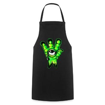 Alien Hand color - Cooking Apron - black - Front - AI Model Male 185 dark (185cm)