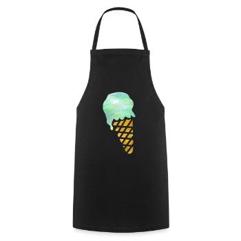 crème glacée - Tablier de cuisine - noir - Devant - AI Model Male 185 dark (185cm)