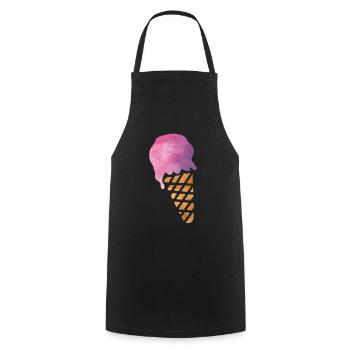 crème glacée - Tablier de cuisine - noir - Devant - AI Model Male 185 dark (185cm)