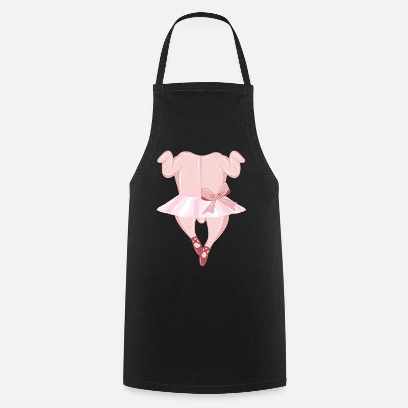 Poulet rôti ballerine avec tutu et chaussons de danse - Tablier de cuisine - noir
