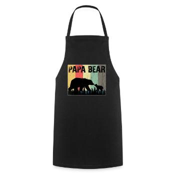 papa Ours - Tablier de cuisine - noir - Devant - AI Model Male 185 dark (185cm)