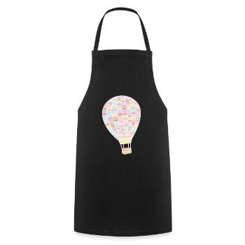 Ballon à air chaud coloré pastel - Tablier de cuisine - noir - Devant - AI Model Male 185 dark (185cm)
