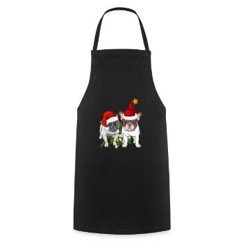 French Bulldog Christmas - Cooking Apron - black - Front - AI Model Male 185 dark (185cm)