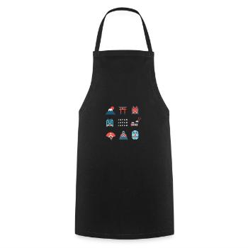 Japan Japan Japan | Japanese motifs - Cooking Apron - black - Front - AI Model Male 185 dark (185cm)