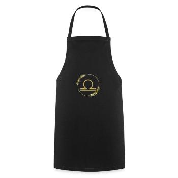 Libra (Libra) | Gold ring - Cooking Apron - black - Front - AI Model Male 185 dark (185cm)