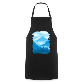mountains - Cooking Apron - black - Front - AI Model Male 185 dark (185cm)
