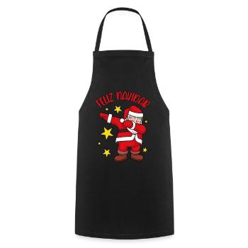 Feliz Navidad Dabbing Weihnachtsmann Feliz NaviDAB - Kochschürze - Schwarz - Vorne - AI Model Male 185 dark (185cm)