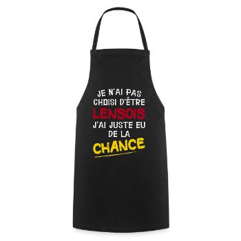 Lensois - Pas-de-Calais - Ville - France - Cadeau - Tablier de cuisine - noir - Devant - AI Model Male 185 dark (185cm)