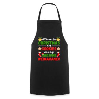 Christmas Weimaraner Biscuits - Cooking Apron - black - Front - AI Model Male 185 dark (185cm)