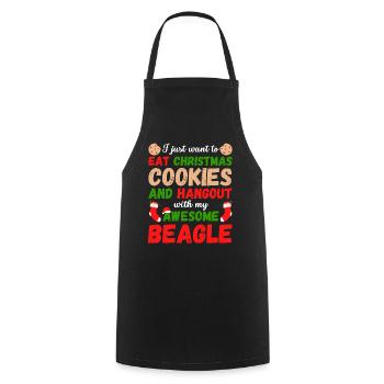 Christmas Beagle Cookies - Cooking Apron - black - Front - AI Model Male 185 dark (185cm)