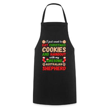 Biscuits de Noël berger australien - Tablier de cuisine - noir - Devant - AI Model Male 185 dark (185cm)