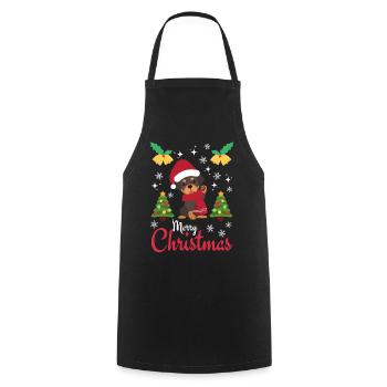 Weihnachten Süßer Rottweiler Liebhaber Kawaii - Kochschürze - Schwarz - Vorne - AI Model Male 185 dark (185cm)