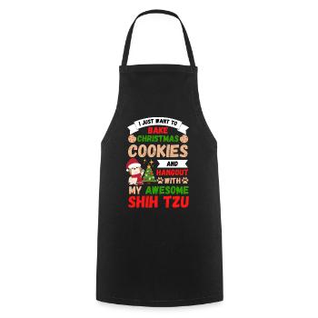 Weihnachten Süßer Shih Tzu Liebhaber Kawaii - Kochschürze - Schwarz - Vorne - AI Model Male 185 dark (185cm)