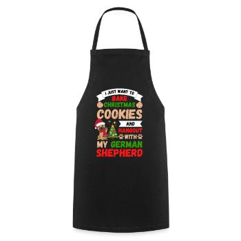 Noël Doux Berger Allemand Kawaii - Tablier de cuisine - noir - Devant - AI Model Male 185 dark (185cm)