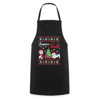 Christmas Sweet Husky Lover Kawaii - Cooking Apron - black - Front - AI Model Male 185 dark (185cm)