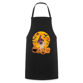 Süßer Mops Halloween Kostüm Hund - Kochschürze - Schwarz - Vorne - AI Model Male 185 dark (185cm)