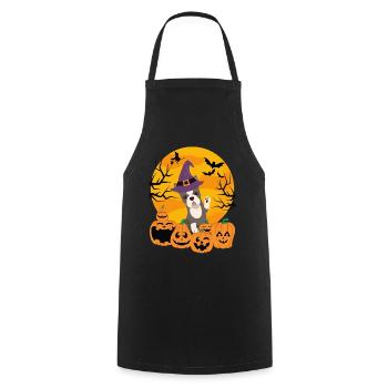 Cute Boston Terrier Halloween Costume Dog - Cooking Apron - black - Front - AI Model Male 185 dark (185cm)