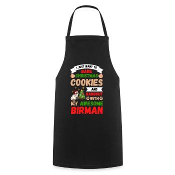 Weihnachten Birma katze Kekse backen mit Katze - Kochschürze - Schwarz - Vorne - AI Model Male 185 dark (185cm)