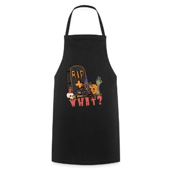 Cute and creepy shorthair cat Halloween - Cooking Apron - black - Front - AI Model Male 185 dark (185cm)