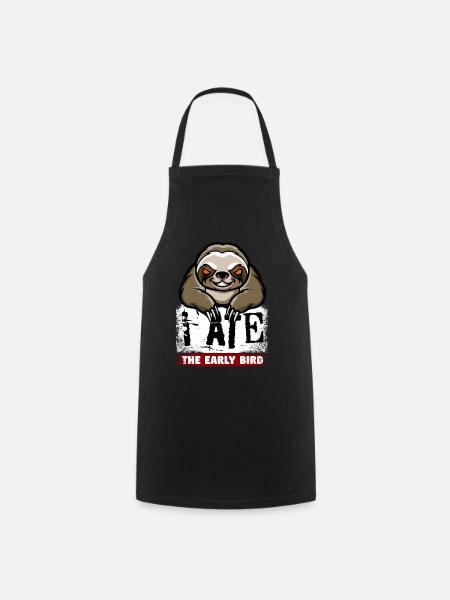 Evil sloth. For morning grouches & late risers - Cooking Apron - black