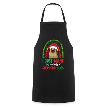 Christmas Cute German Shepherd Kawaii - Cooking Apron - black - Front - AI Model Male 185 dark (185cm)