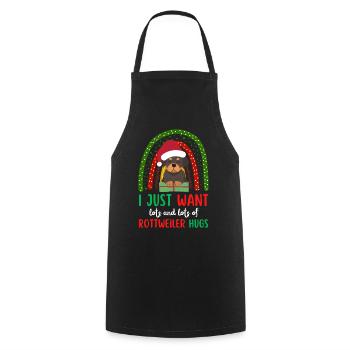 Noël mignon amant Rottweiler Kawaii - Tablier de cuisine - noir - Devant - AI Model Male 185 dark (185cm)