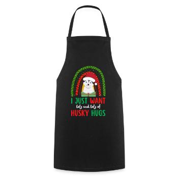Christmas Sweet Husky Lover Kawaii - Cooking Apron - black - Front - AI Model Male 185 dark (185cm)