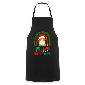 Christmas Cute Beagle Kawaii - Cooking Apron - black - Front - AI Model Male 185 dark (185cm)