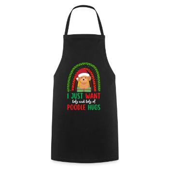 Joyeux Noël Caniche Mignon Kawaii - Tablier de cuisine - noir - Devant - AI Model Male 185 dark (185cm)