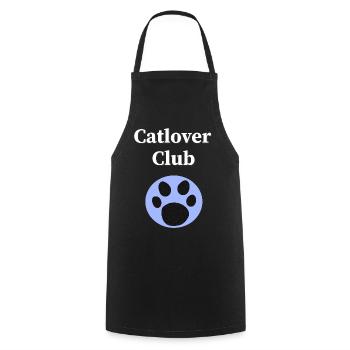 Cat Lover Club, Tier tatzen, closing - Kochschürze - Schwarz - Vorne - AI Model Male 185 dark (185cm)