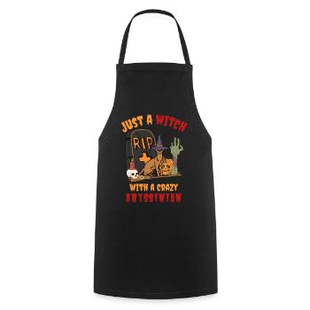 Cute and creepy Abyssinian cat Halloween - Cooking Apron - black - Front - AI Model Male 185 dark (185cm)