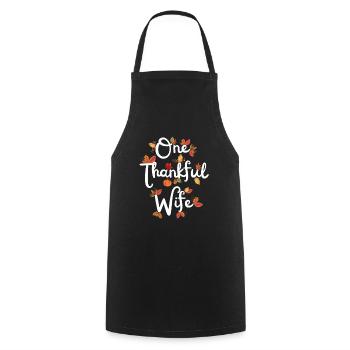 Thankful Wife Mama Autumn Leaves Gratitude - Cooking Apron - black - Front - AI Model Male 185 dark (185cm)