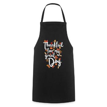 Reconnaissant pour mes grandes feuilles d’automne de chien de chien - Tablier de cuisine - noir - Devant - AI Model Male 185 dark (185cm)