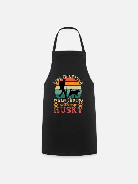 Wandern und Trekking mit Husky Vintage Retro - Kochschürze - Schwarz